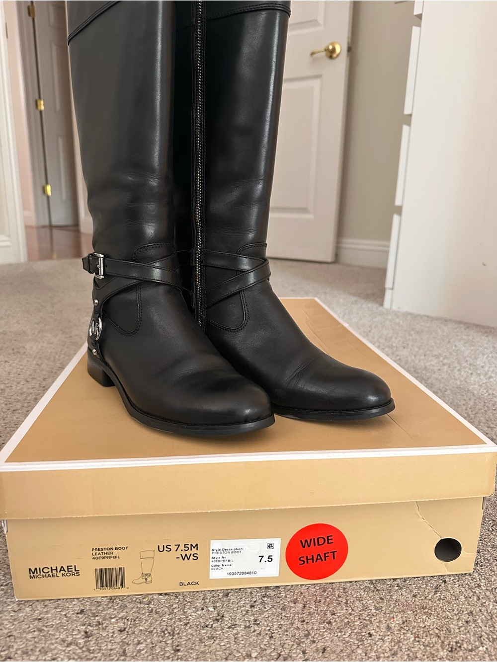 Michael Kors Preston Riding boots knee high with wider shaft